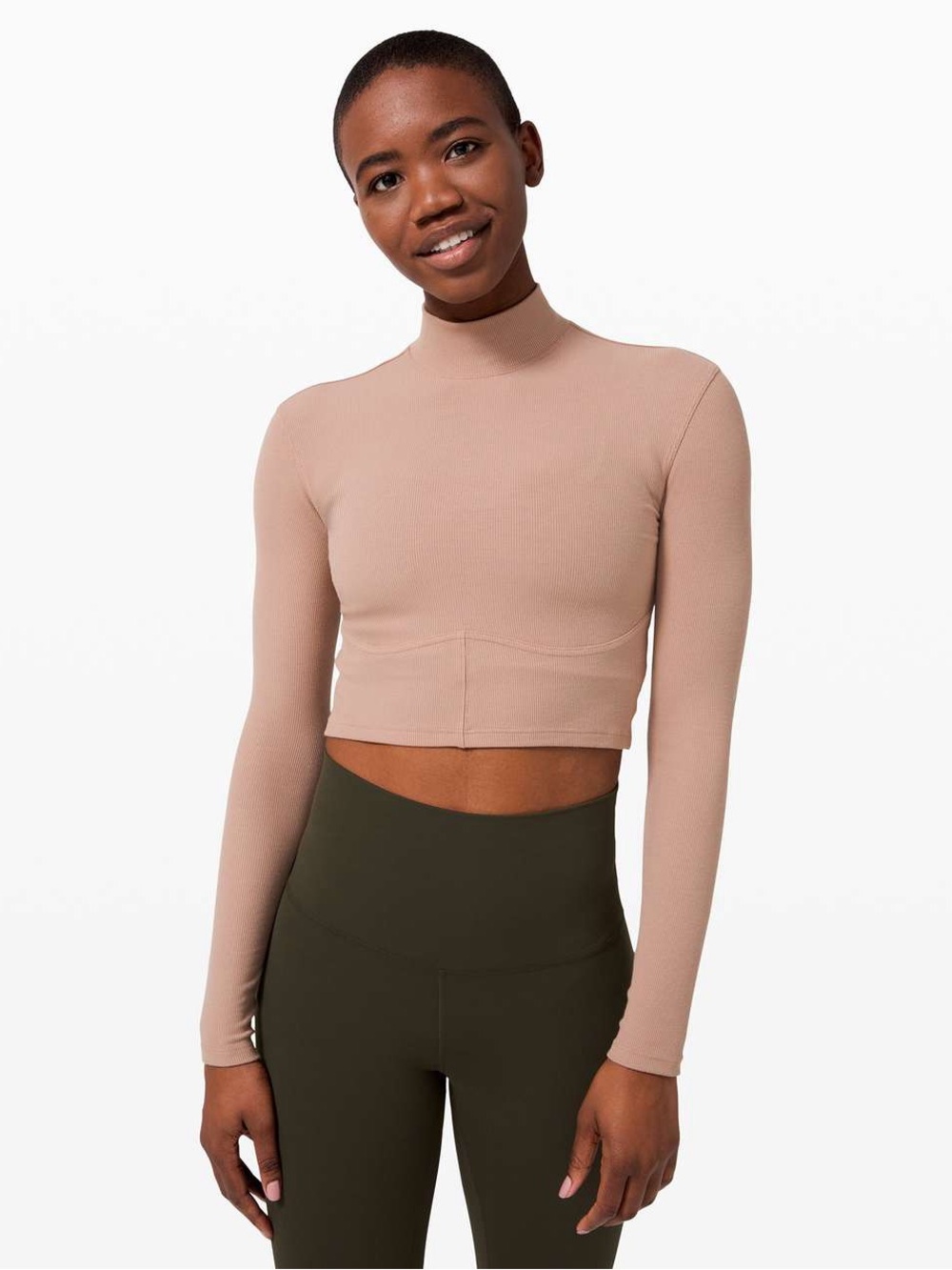Lululemon LA Turtleneck Long Sleeve in Soft Sand Women’s Size 4 Athletic Top